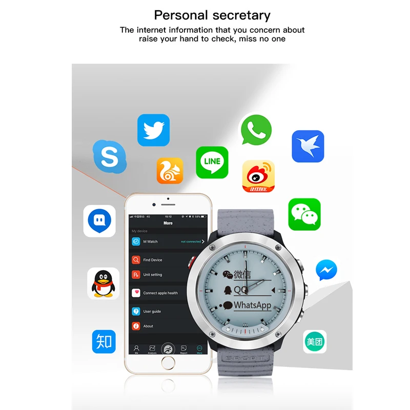 Новинка KGG M5 гибридные Смарт-часы IP68 Водонепроницаемый Прозрачный экран Смарт-браслет монитор сердечного ритма Смарт-браслет для IOS Android