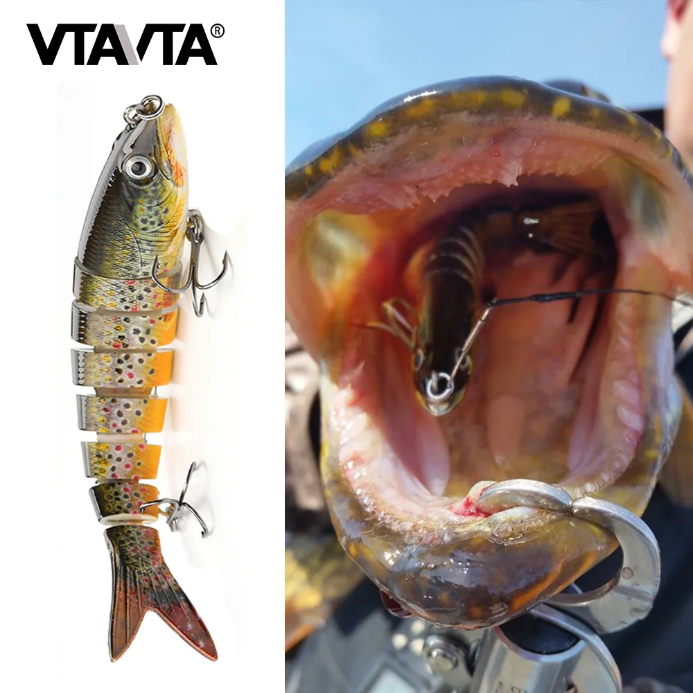 

VTAVTA 13.5cm 19g Swimbait Jointed Bait Fishing Lures 8 Segment Sinking Wobbler for Fish Rattling Crankbaits Hard Lure Minnow