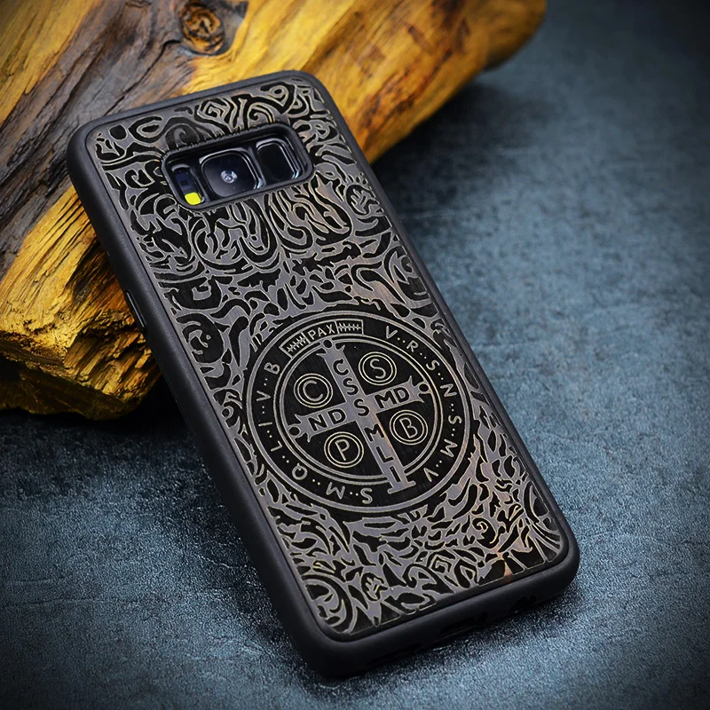 Оригинальный чехол Apises s9 Plus черный из эбенового дерева для Samsung galaxy s8 plus + note 8