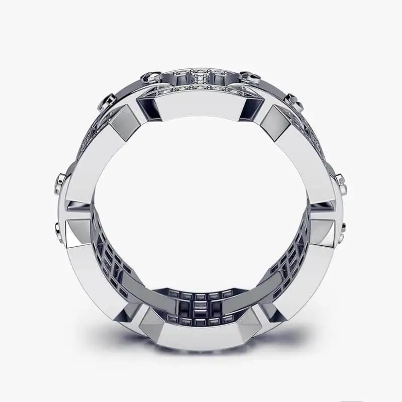 Талисманы Huitan мужское кольцо в стиле панк Доступно три цвета обручальное кольцо для мужчин с микро проложили юбилейное кольцо на палец Dropshpping