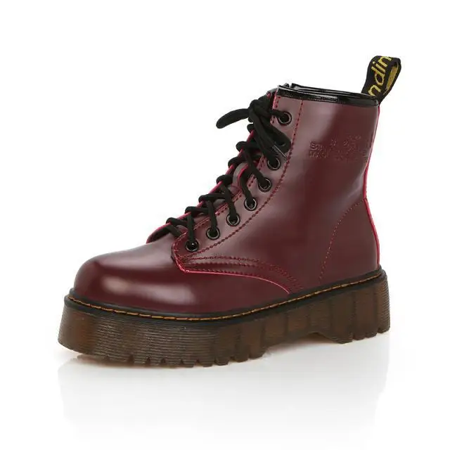 

Fashion punk Women Boots winter Autumn platform ankle boots for women Ladies Boots Black PU Leather Shoes boots women