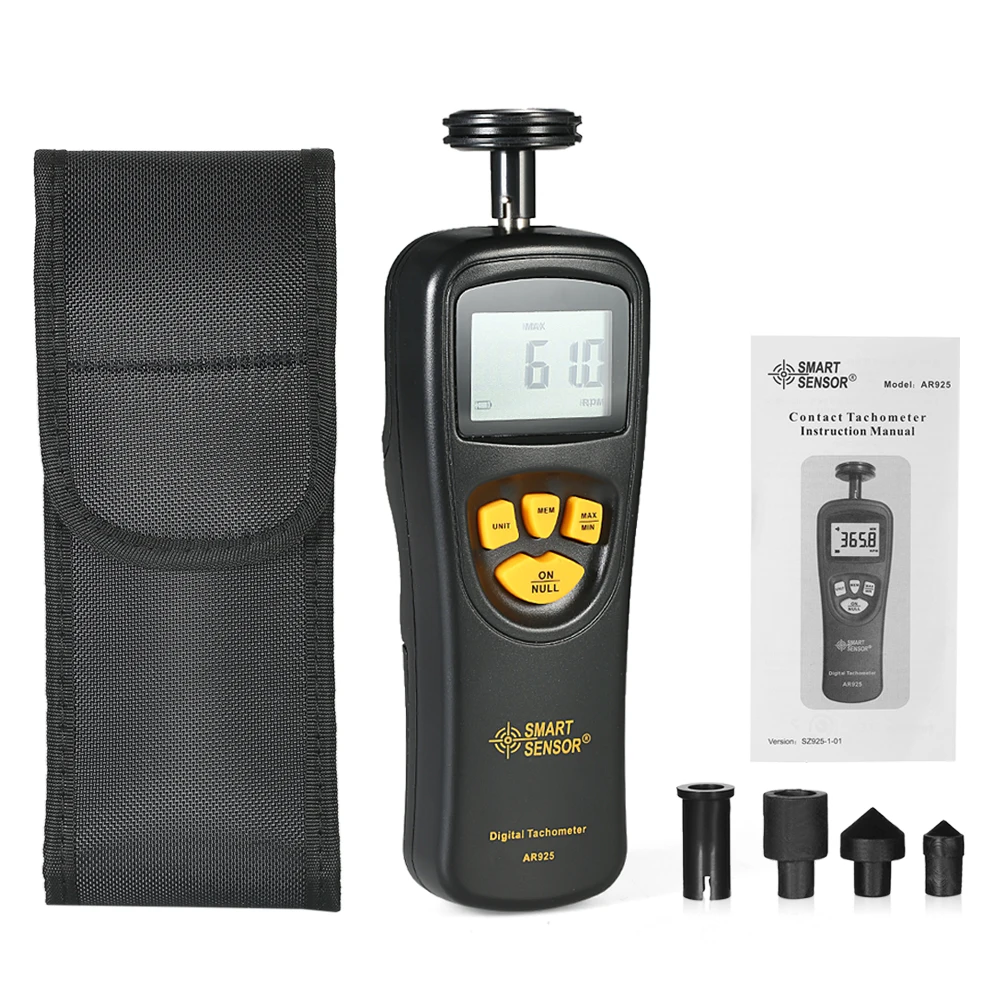 

Digital Tachometer Speed Meter Tach Meter 0.5-19999 RPM Rang Adopts MCU Electrooptical Technology For Contact Speedometer