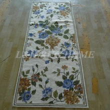 2," x6" рукодельные ковры Потрясающие дорожки ковры ручной вязки, шерстяные дорожки ручной работы для прихожей использование синий цветок