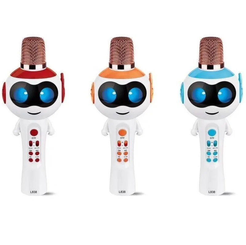

Kids Magic Sound Coloured Led Lights Bluetooth Microphone Speaker YouTube Karaoke Microphone Mobile Phone Wireless Mic