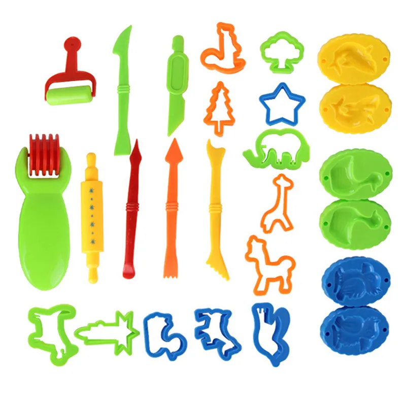 23 шт. учебный Пластилин моделирование формы комплект глины слизи игрушки для детей пластиковый игровой набор инструментов для теста для лепки Набор DIY малыш резаки формы игрушки