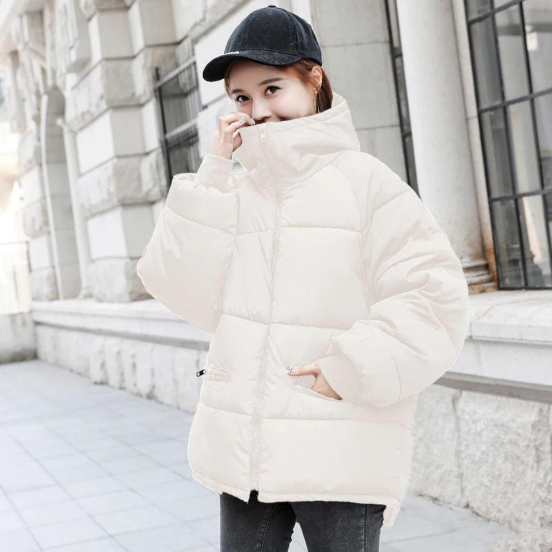 Корейский стиль, Зимняя женская куртка с капюшоном, негабаритное модное женское пальто, верхняя одежда, короткая теплая Женская куртка Chaqueta Mujer