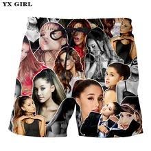 YX GIRL летние мужские пляжные шорты Ariane Grande коллаж 3D печать модные мужские шорты для фитнеса брюки плюс размер 5XL