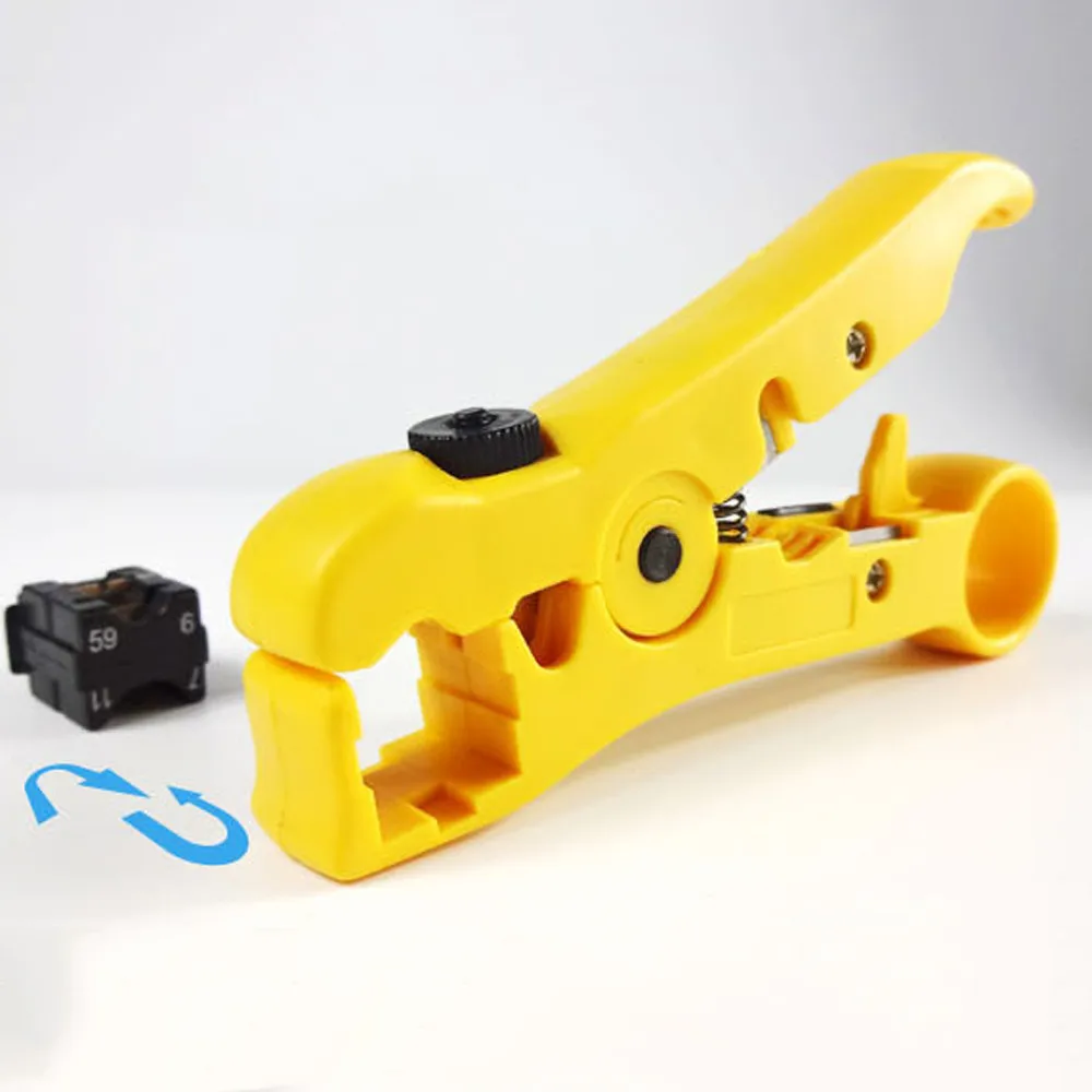 Flat or Round UTP Cat5 Cat6 Wire Coax Coaxial Stripping Tool Universal Cable Stripper Cutter (7)