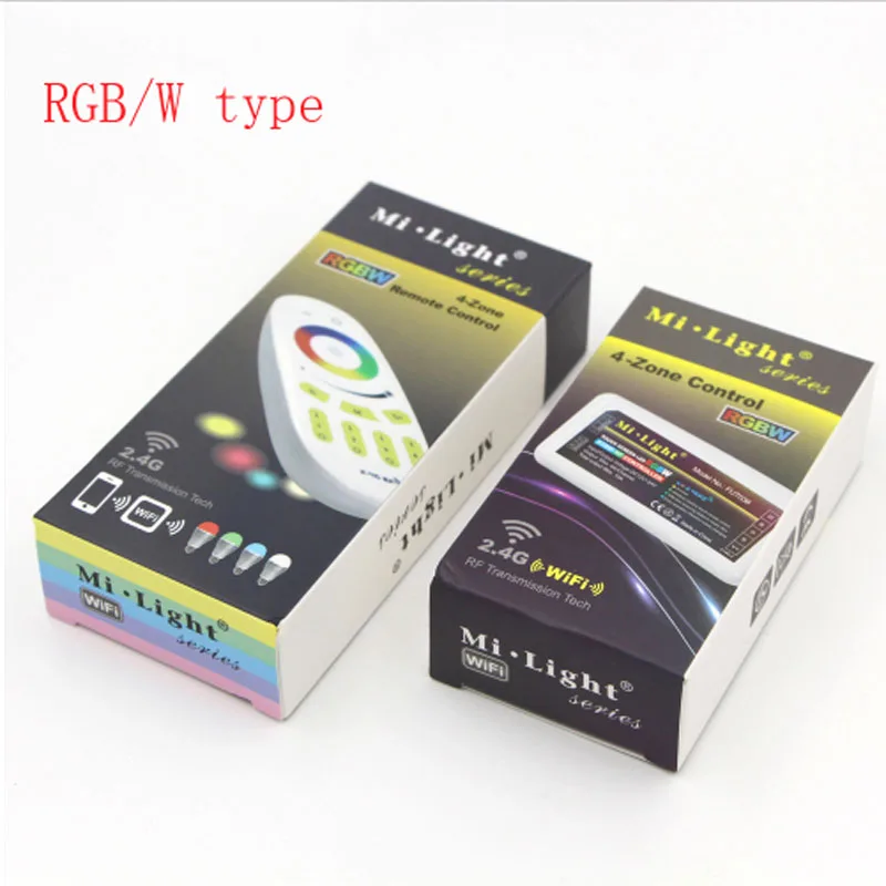 Mi Light 1 X Touch Screen 4-Zone RGBW Remote +4 X DC12-24V 2.4G RF Wireless RGB Controller For 3528 5050 RGB LED Strip light