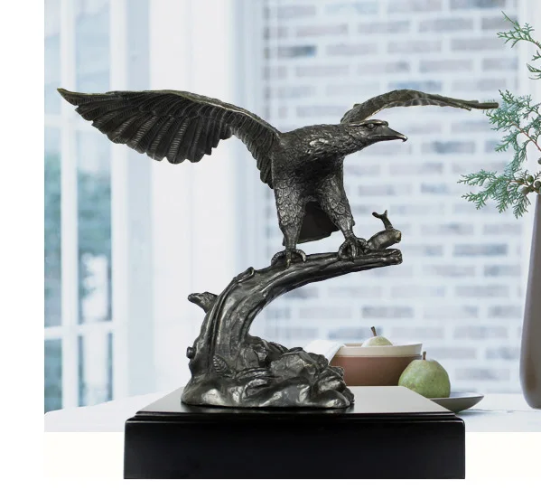 successful large TOP collection Home office Decor Bronze Eagles statue