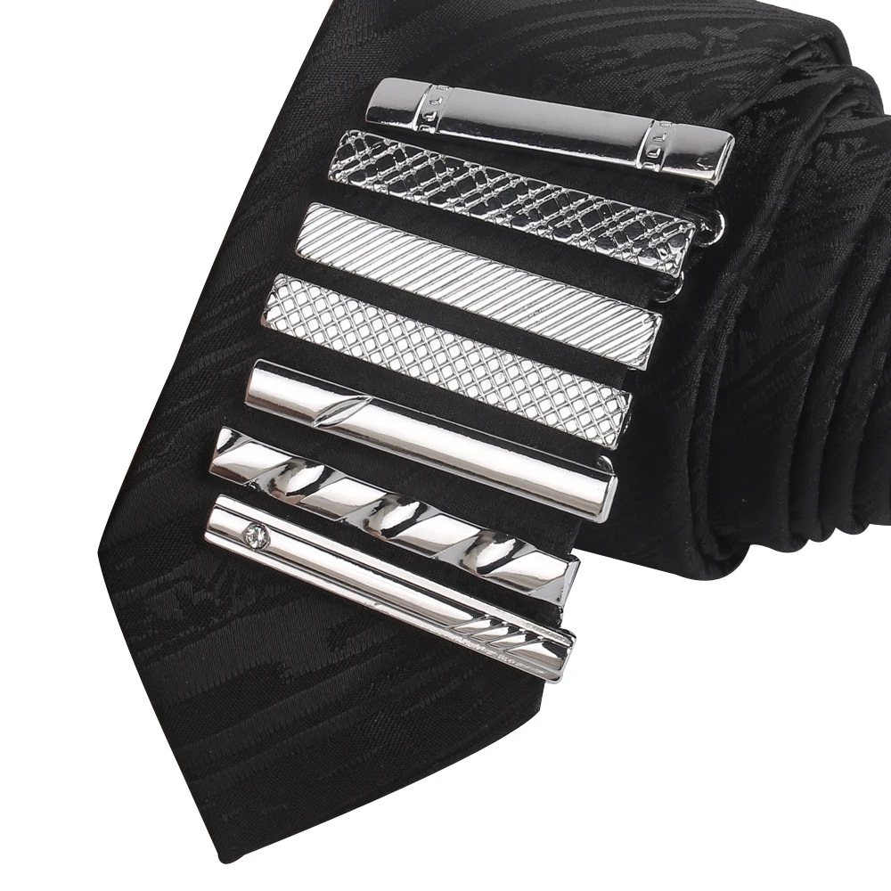 Tie Pin For Men Classic Meter Tie Clips Copper Tie Bar Quality Enamel Tie Collar Pin Crystal Business Corbata Necktie Clip
