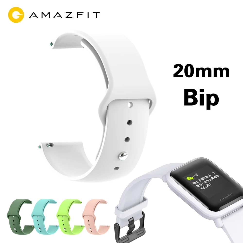 Однотонные силиконовые умные часы ремешок Xiaomi Huami Amazfit Bip Yout смарт-Браслет фитнес-трекер аксессуары ремень 20 мм