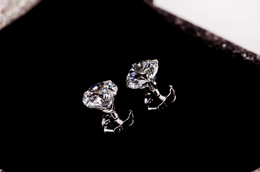 Женские серьги гвоздики из серебра 925 пробы с фианитом|earrings blue|earring plugearrings cheap |