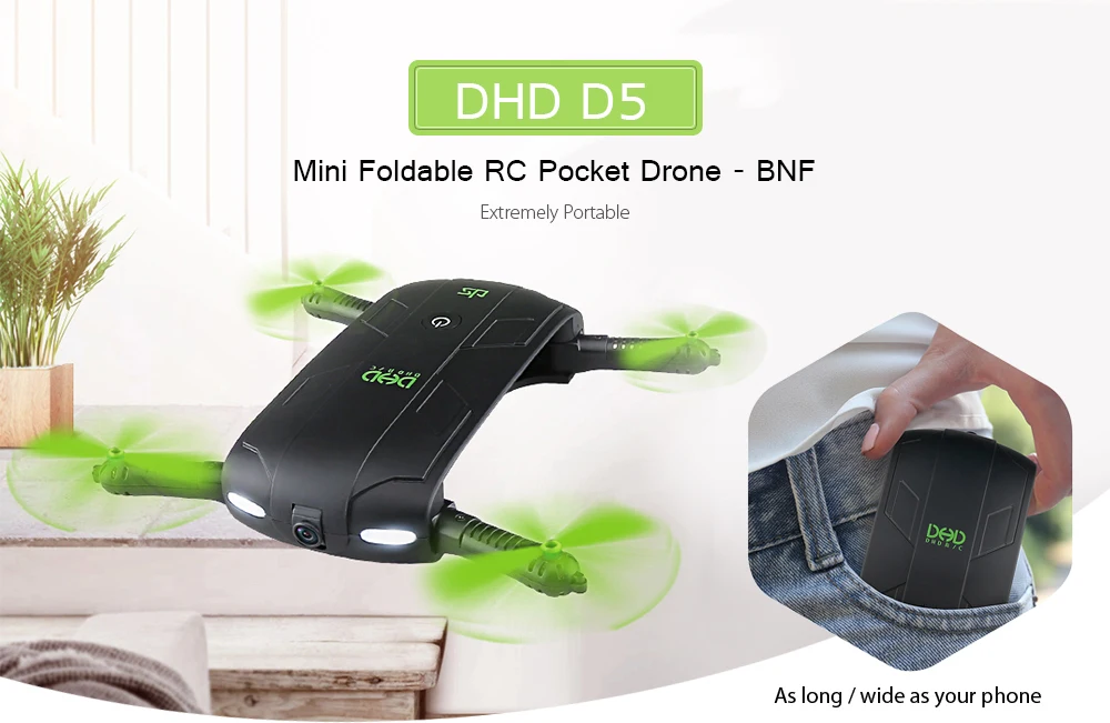 DHD D5 селфи FPV-системы Drone с HD Камера Складная RC карман дроны телефон Управление вертолет мини Дрон VS jjrc H37 523 Quadcopter