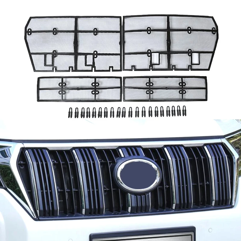 

For Toyota Land Cruiser Prado 150 2010-2018 J150 LC150 FJ150 Car Insect Screening Mesh Front Grille Insert Net Accessories