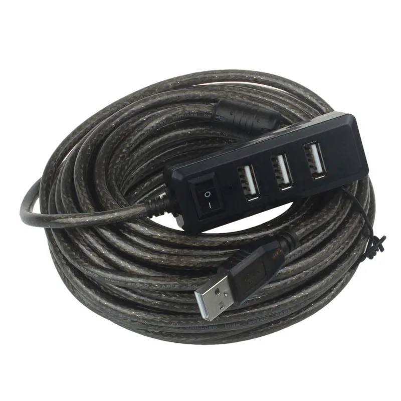 Ecosin2 концентраторы USB 10 м 4-Порты и разъёмы USB 2,0 концентратор с высокоскоростной адаптер ON/OFF переключатель для ноутбука usb концентратор с адаптером питания Oct10