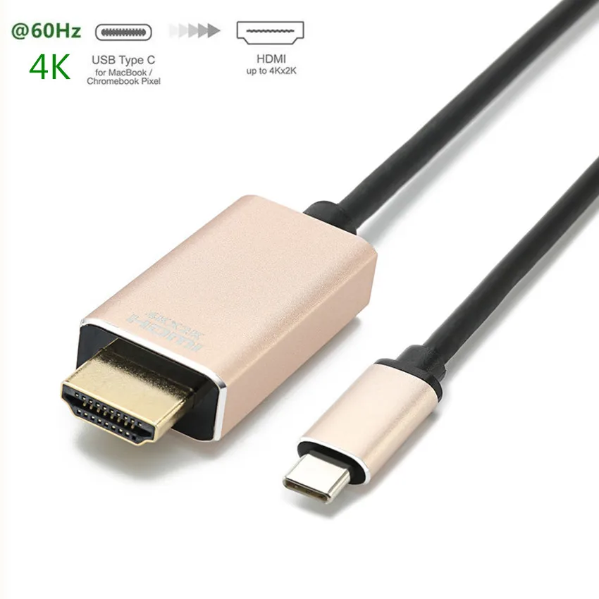 

Type C to HDMI 4K 60HZ Convertor USB 3.1 Male to HDMI Male Adapter 1.8m Aluminum Shell Cable for Macbook Pro HuaWei MateBook