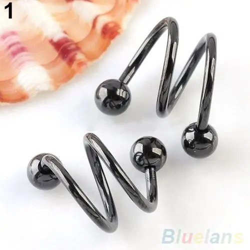 Punk Stainless Steel Spiral Helix Ear Stud Lip Nose Ring Cartilage Piercing hot | Украшения и аксессуары