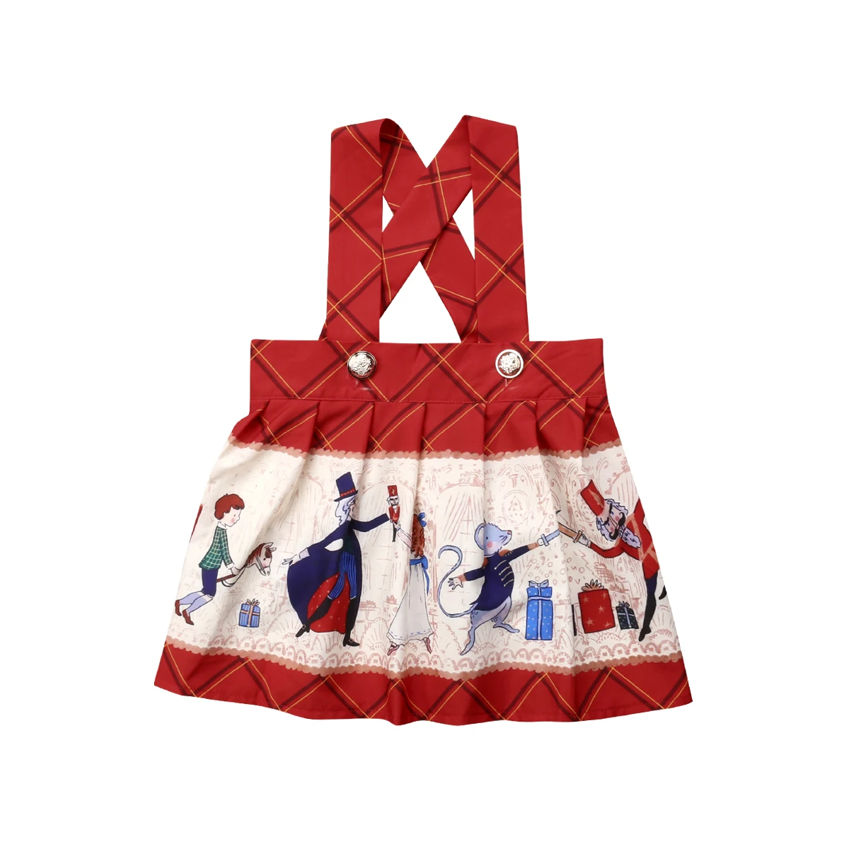 Christmas Newborn Kids Baby Girls Clothing Plaids Ruffle Pageant Party