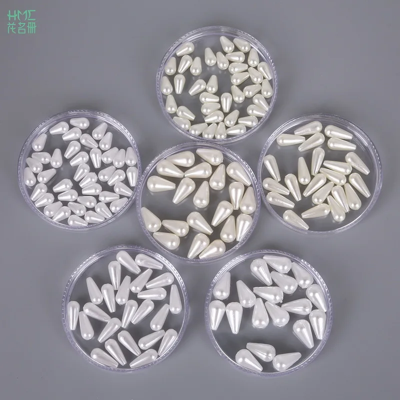 

50-100pcs size 6x10/6x14mm hole 1.8mm Tear Drop Plastic ABS Pearl Loose Spacer DIY Beads for Jewelry Findings Making