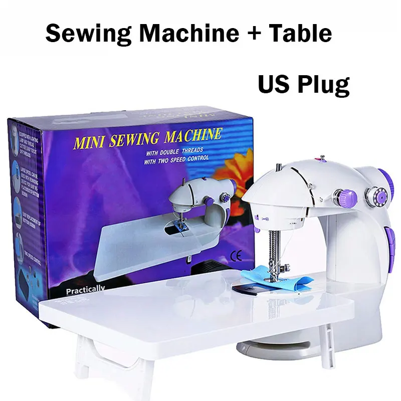 Портативная мини швейная машина с настольной бытовой швейной машиной профессиональная портативная швейная машина costura Clothes 201 - Цвет: US Plug