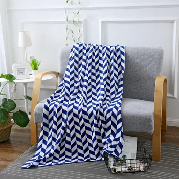 

Pure cotton knitted wool blanket European jacquard adult cotton blanket Leaves knitted sheet Summer air conditioning blanket