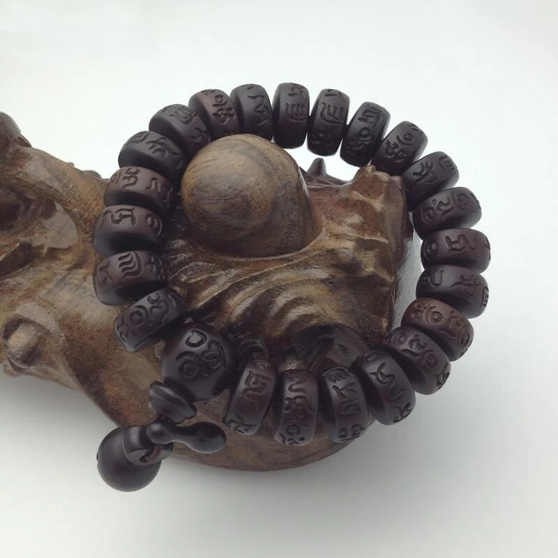 Винтаж деревянные бусы, браслет Будды Для мужчин медитации деревянный браслет Homme Йога ювелирные изделия