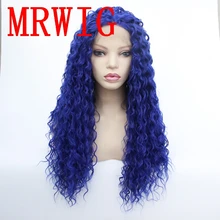 MRWIG средняя часть кудрявый синтетический передний кружевной парик 26in 180% Плотность Термостойкое волокно