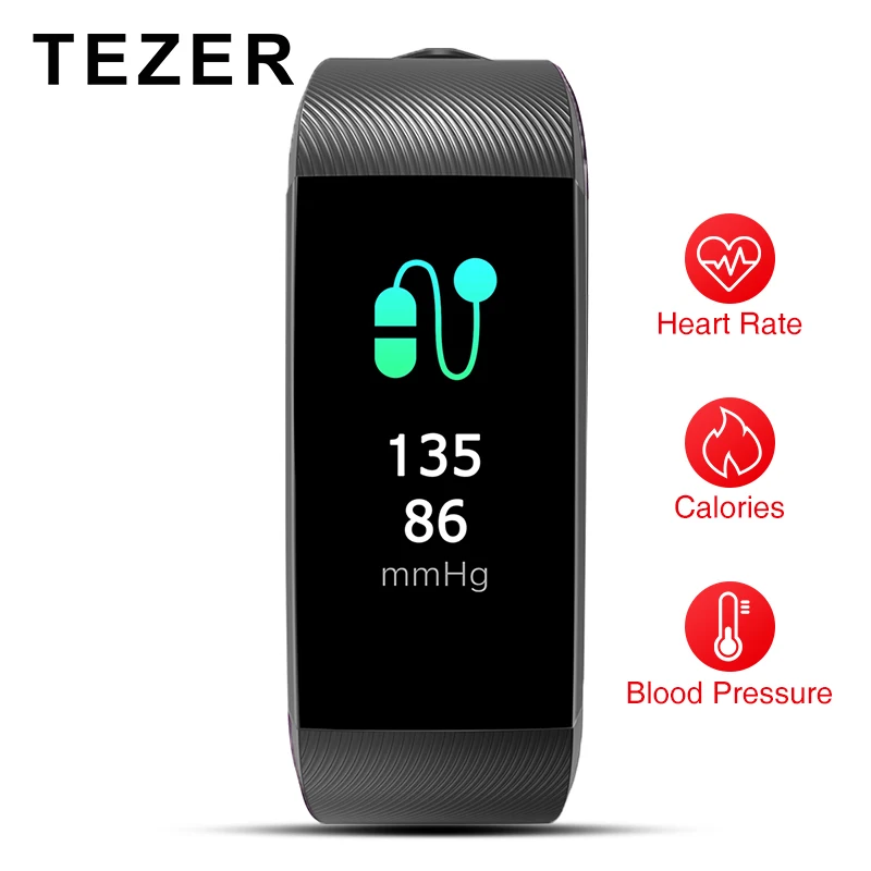 TEZER R11 Smart Wristbands Heart Rate Monitor Smart Bracelet Fitness Tracker Smartband Waterproof Pedometer for Phone Bluetooth