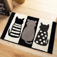 Стильный Милый домашний черно-белый коврик для ног кошки удобный ковер для комнаты коврик для спальни коврик для ванной комнаты ворсистые коврики