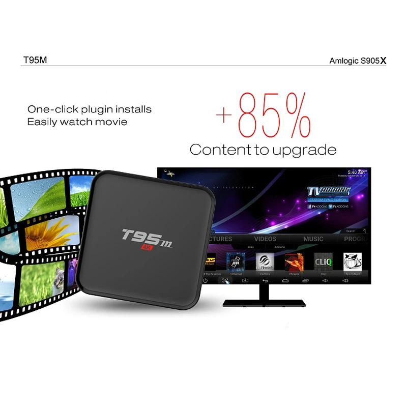 

T95M Android 7.1 Smart TV Box 1 GB DDR4 RAM 8 GB ROM WiFi 2,4G Android Set Top TV Box 4 K Media Player