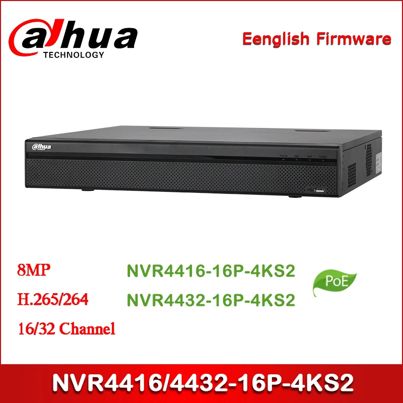 Сетевой видеорегистратор Dahua POE NVR NVR4416-16P-4KS2 16/32 каналов 1.5U 16PoE 4K &amp H.265 Lite |