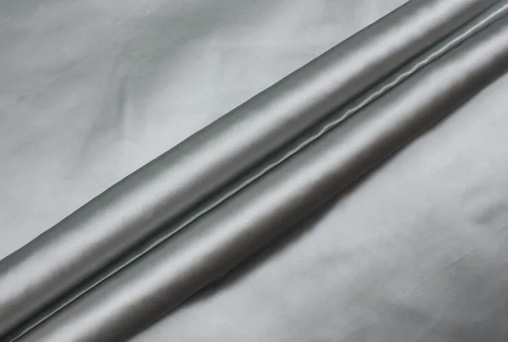 stretch satin silver