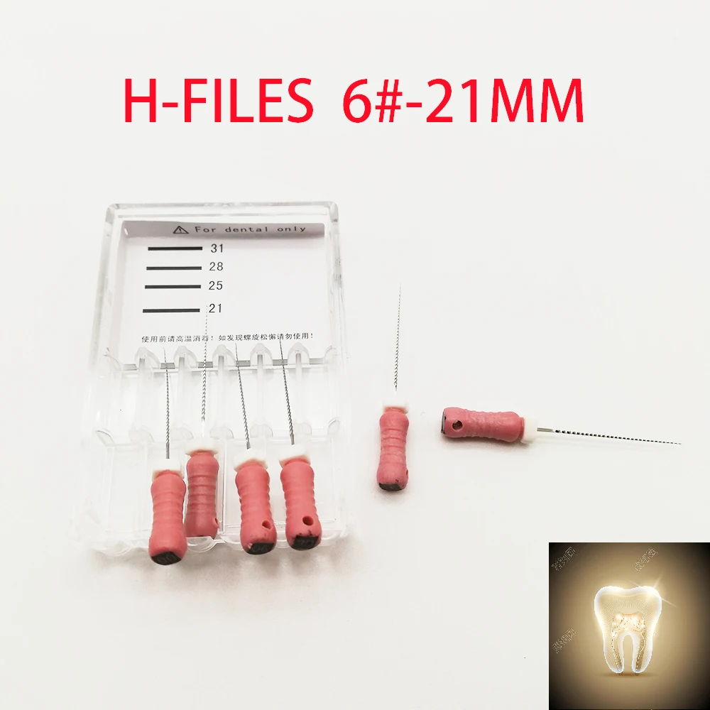 

6pcs/pack 6#-21mm Dental Protaper H Files Root Canal Dentistry Instruments Dentist Materials Hand Use Stainless Steel H Files