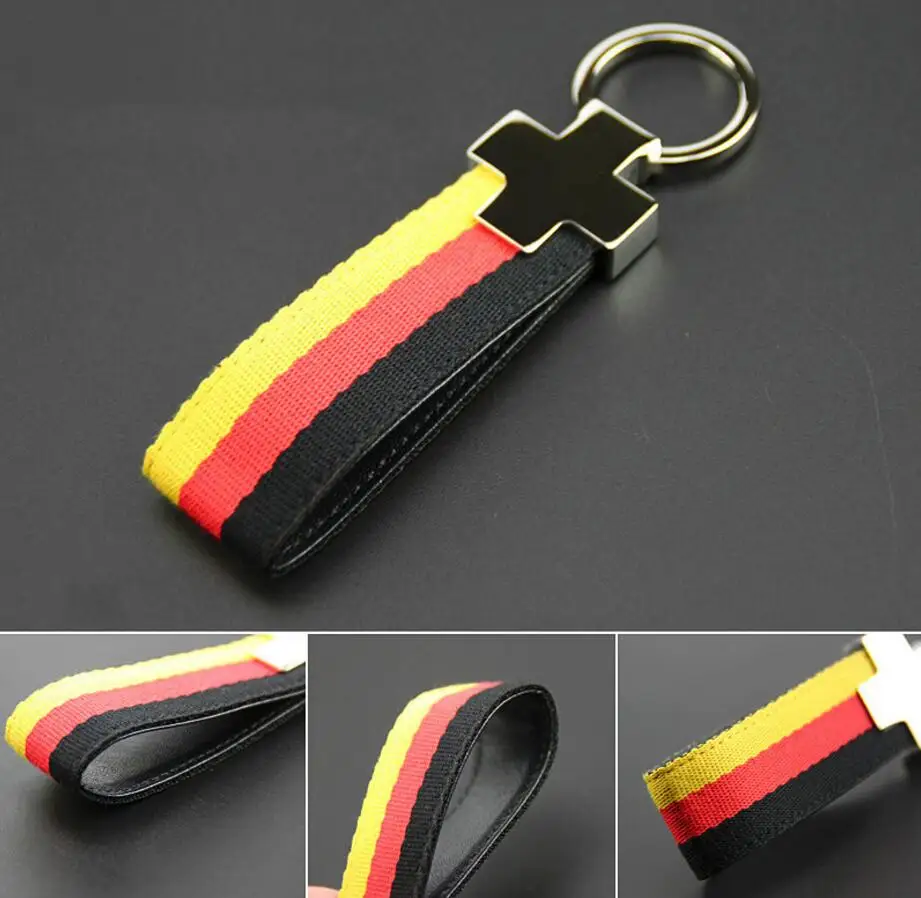 20 Pieces Germany Flag Car Key Chain Car-styling PU Leather Three Color Flags Keychain Ring Stickers Emblem Decorations | Автомобили и
