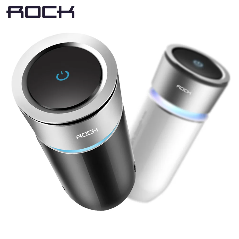 Cup Car Air Purifier Charger, ROCK Alloy Air Cleaner Car-Charger, Strong Air Purifier with Car Phone Charger Function
