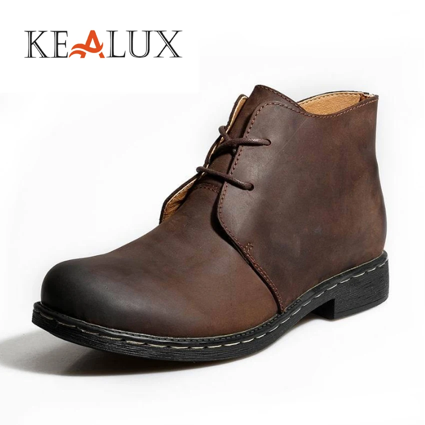 

Kealux Plus 38-47 Spring/Autumn Fashion Vintage British Style Men Boots Casual WaterProof Ankle Work Martin Shoes New Arrival