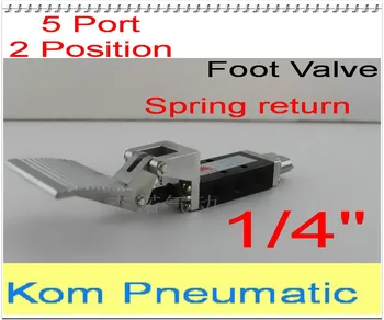 

1pc Free Shipping 5 Way 2 Pos Pneumatic Manual Foot Control Valves Air Pedal Valve 1/4 inch 1/4" BSP ST-402A With Spring Return