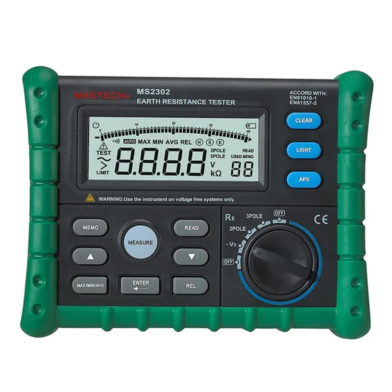 MASTECH Digital earth resistance meter grounding megger 0.014000 Ohm 0