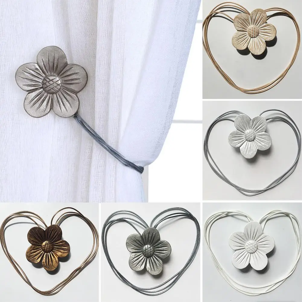 

Resin Flower Magnetic Curtain Buckle Tieback Holdback Holder Clip Accessories New