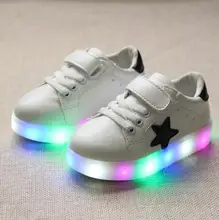 Retail shoes con luz 2017 otoño muchachas de los bebés shoes chaussure enfant led niño zapatillas de deporte respirables jóvenes eu21-30