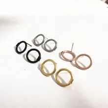 Модные женские и мужские серебряные, розовое золото, нержавеющая сталь, круглые полые круглые серьги-гвоздики с животными, ювелирные изделия