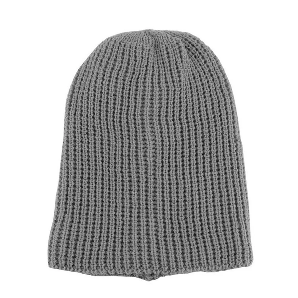 black skully beanie Oversized Men Knit Beanie Hat Baggy Long Slouchy Winter Warm Skull Cap plain skully hats