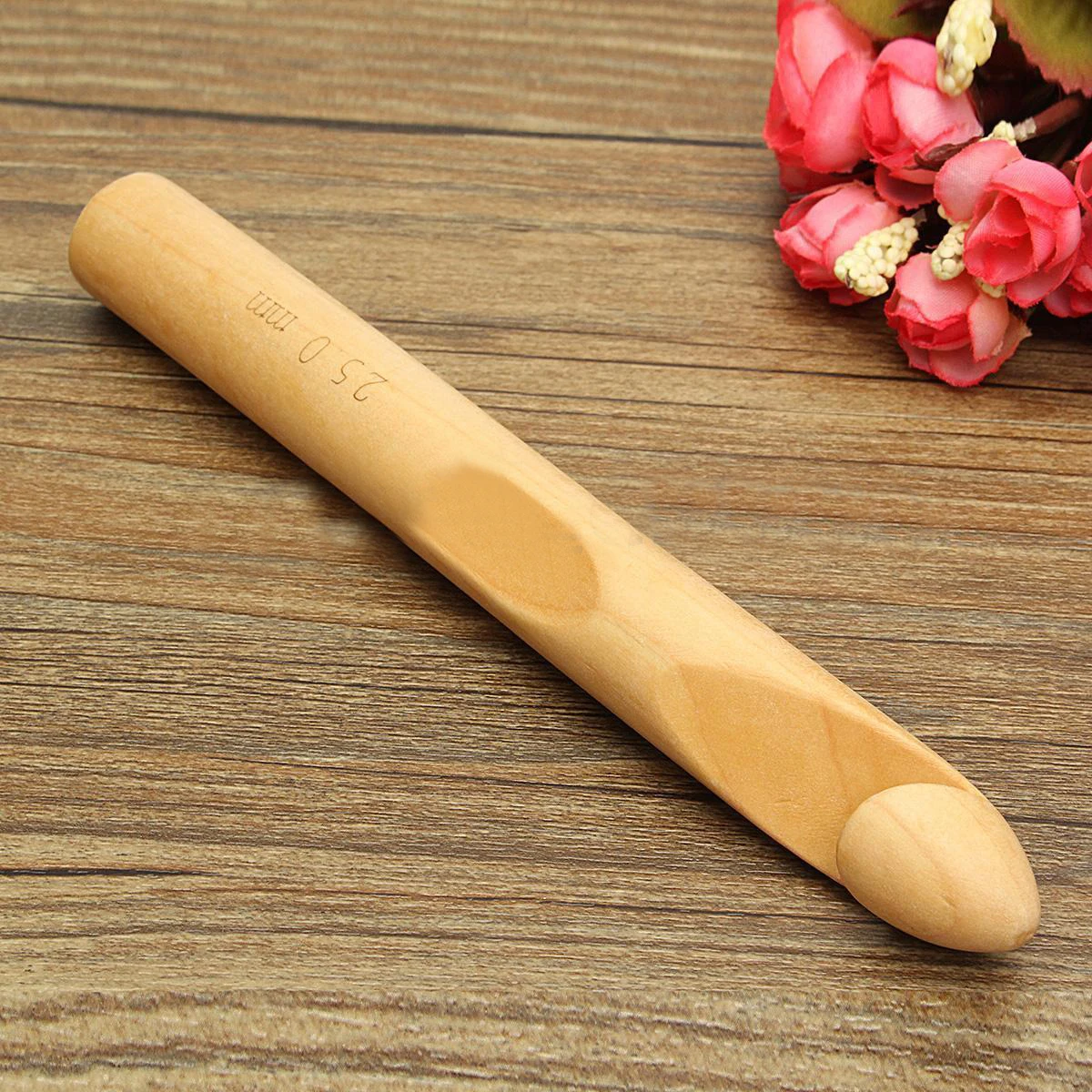 20/25mm New Bamboo Handle Crochet Hook Weave Sweater Yarn Craft Knitting Needle