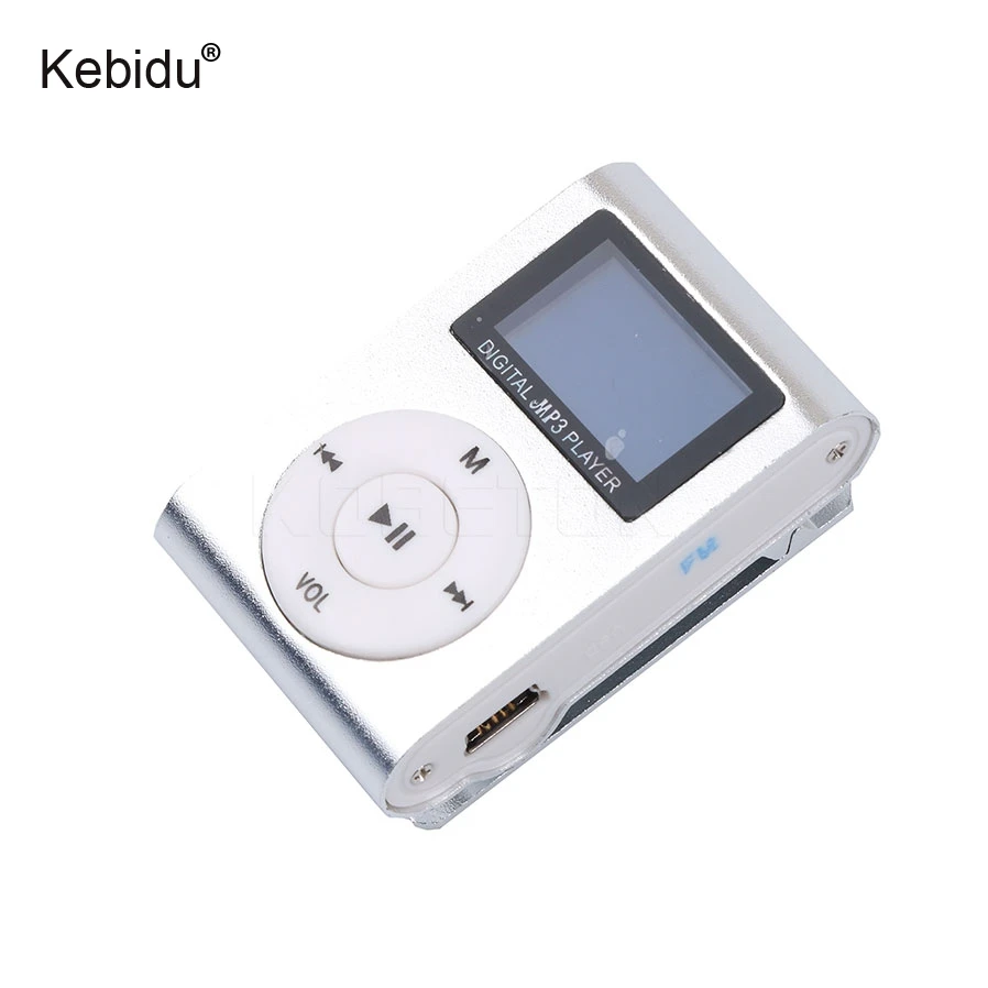 

kebidu Portable Car MP3 Player LCD Screen Mini Clip Mp3 Player Metal Music Player Support 32GB Micro SD TF Card FM radio for car