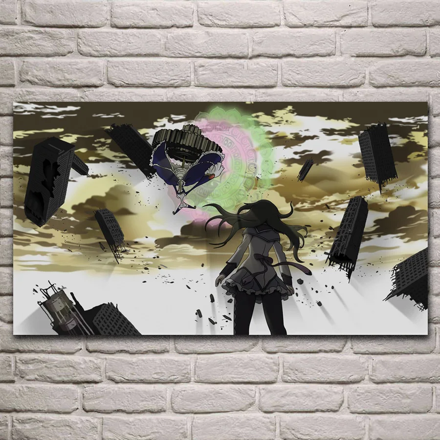 Mahou Shoujo Madoka Magica Akemi Homura аниме для девочек тканевый постер гостиной дома стены