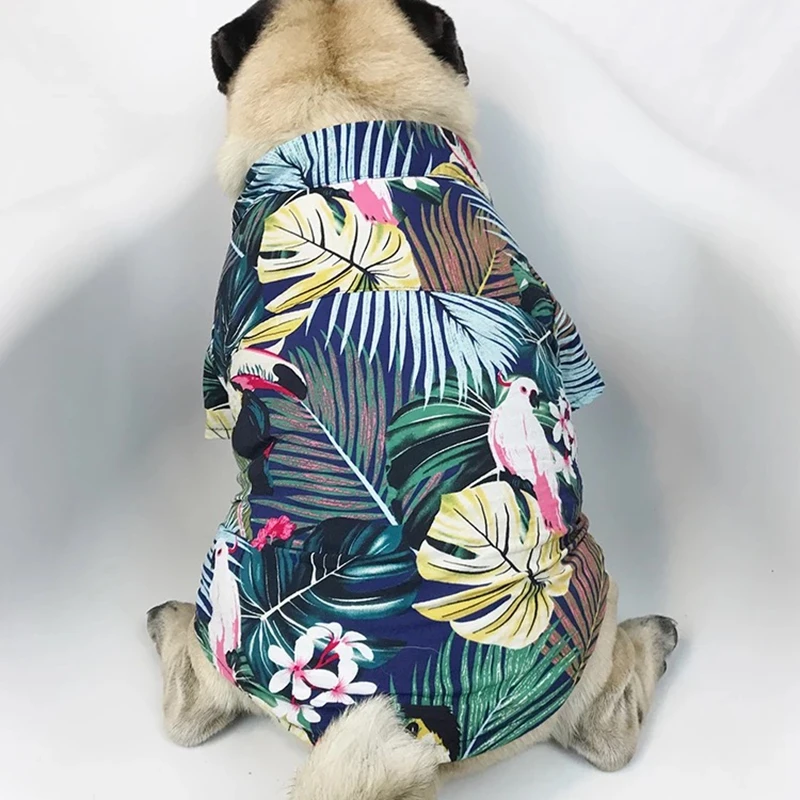 Гавайская Цветочная рубашка для собак, тропическая собака, щенок, рубашка, французский бульдог, летняя футболка, одежда для домашних животных, одежда для домашних животных, костюм GSC01