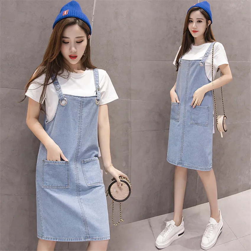 

Summer Dress 2019 Plus Size Dresses For Women 4XL 5XL Ladies Spaghetti Strap Jeans Dress Sleeveless Suspender Denim Sundress