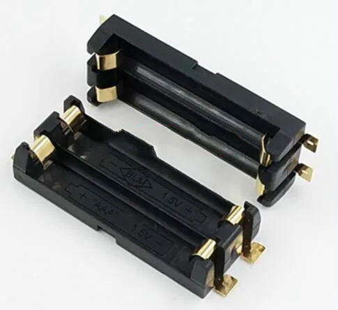 1 шт./лот 2 AAA батарея держатель SMD SMT высокое качество коробка с бронзовые значки