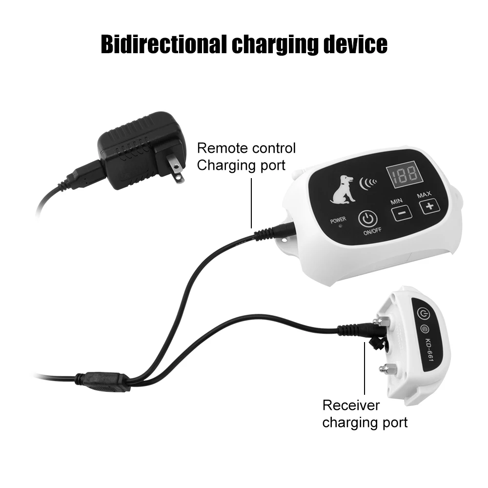 Goede Wireless Remote Dog Fence System Pet Electronic Fencing Apparaat Waterdicht Dog Training Collar Electric Shock 0 100 Niveaus KD 661